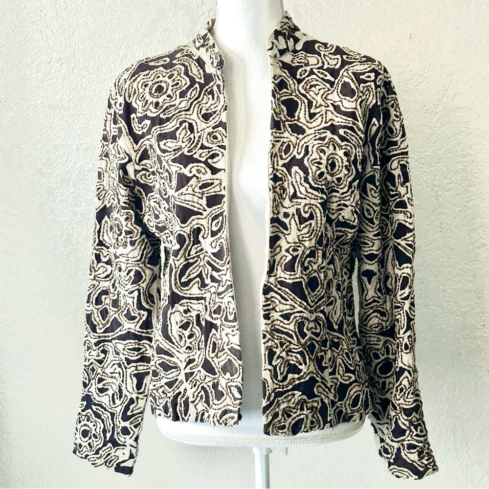 Chico’s Beaded Embellishments Appliqué Jacket Size 0